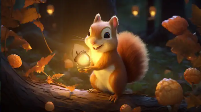 Squeaky the Squirrel and the Glowing Acorn